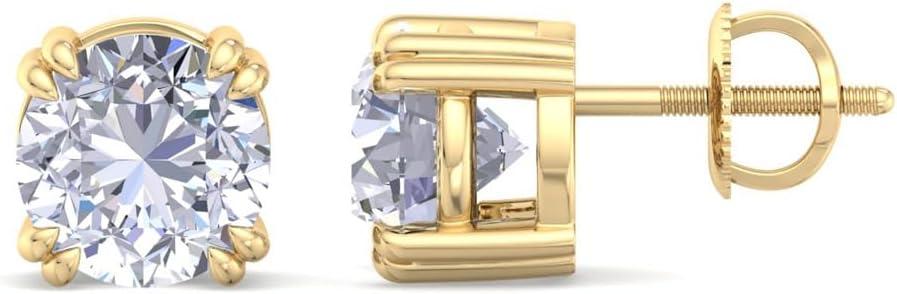 imageMartha Stewart Lab Grown Diamond Stud Earrings in 14 Karat Gold Lab Grown Diamond Earrings for Womenyellowgold