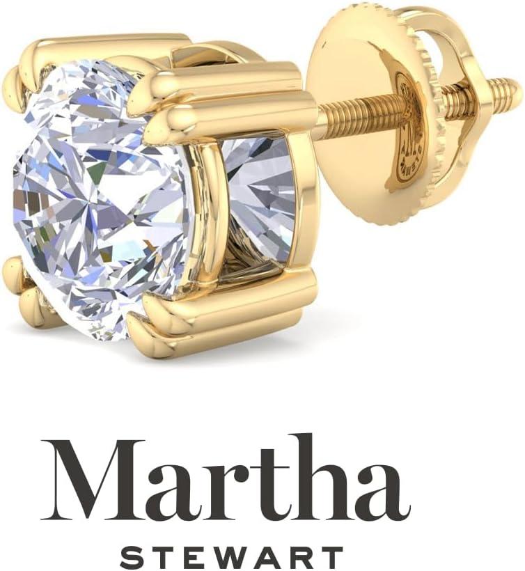 imageMartha Stewart Lab Grown Diamond Stud Earrings in 14 Karat Gold Lab Grown Diamond Earrings for Womenyellowgold