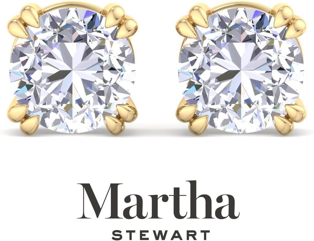 imageMartha Stewart Lab Grown Diamond Stud Earrings in 14 Karat Gold Lab Grown Diamond Earrings for Womenyellowgold