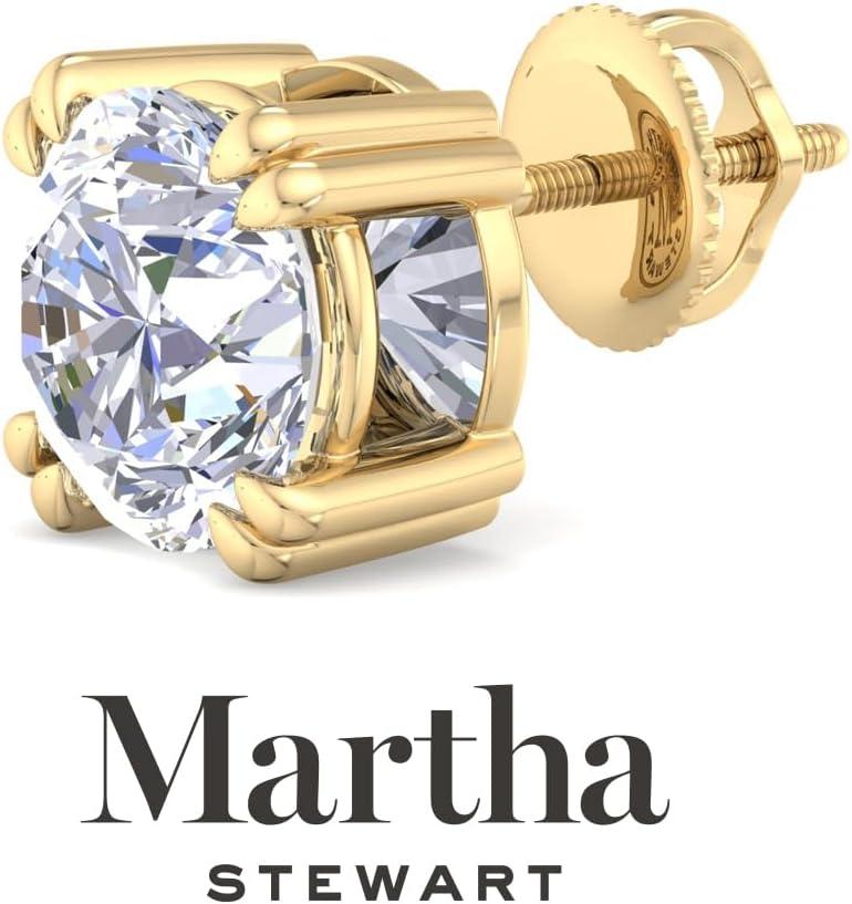 imageMartha Stewart Lab Grown Diamond Stud Earrings in 14 Karat Gold Lab Grown Diamond Earrings for Womenyellowgold
