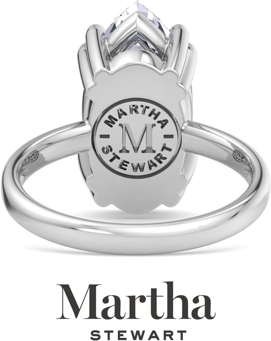 imageMartha Stewart Marquise Shape Lab Grown Diamond Solitaire Ring Diamond Engagement Ring in 14 Karat Goldwhitegold