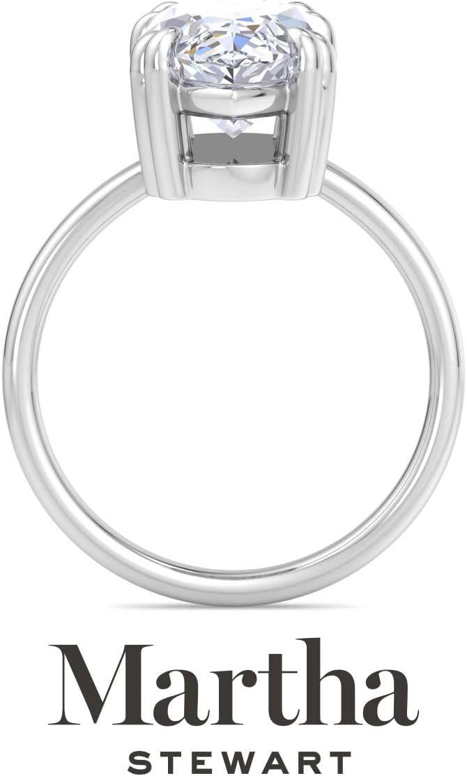imageMartha Stewart Marquise Shape Lab Grown Diamond Solitaire Ring Diamond Engagement Ring in 14 Karat Goldwhitegold