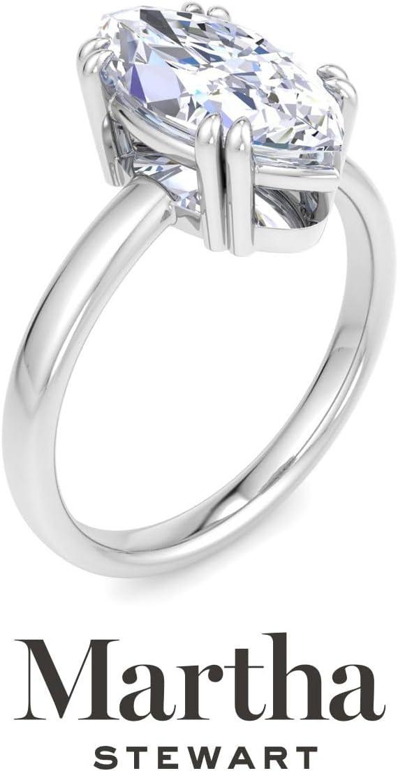 imageMartha Stewart Marquise Shape Lab Grown Diamond Solitaire Ring Diamond Engagement Ring in 14 Karat Goldwhitegold