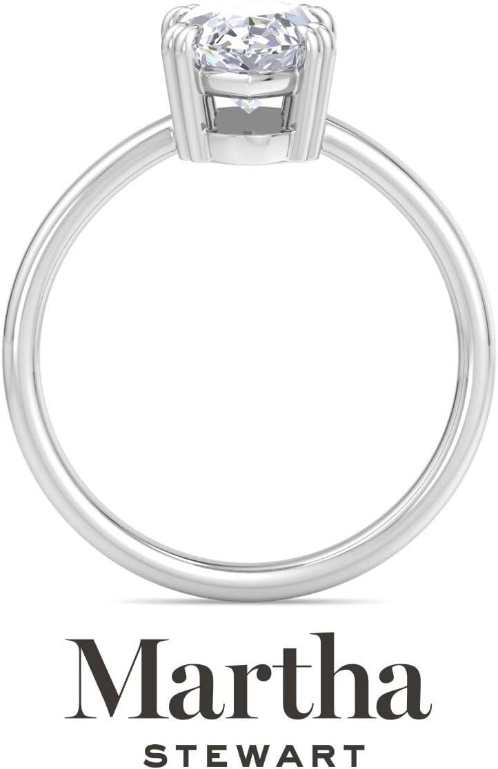 imageMartha Stewart Marquise Shape Lab Grown Diamond Solitaire Ring Diamond Engagement Ring in 14 Karat Goldwhitegold
