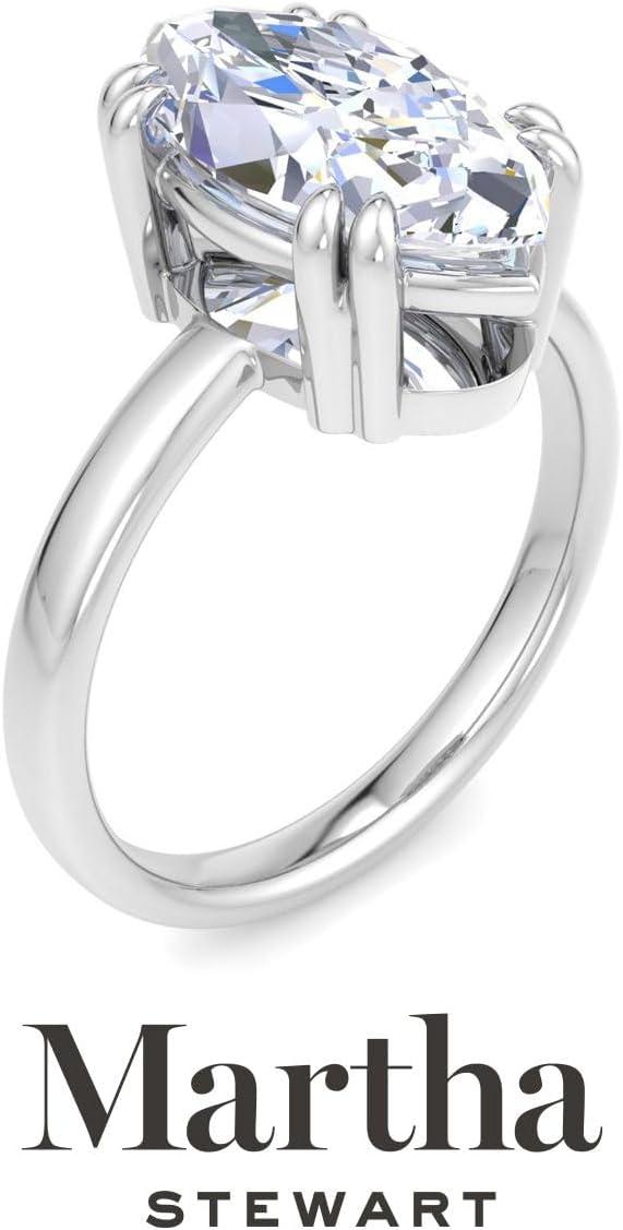 imageMartha Stewart Marquise Shape Lab Grown Diamond Solitaire Ring Diamond Engagement Ring in 14 Karat Goldwhitegold