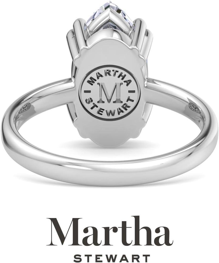 imageMartha Stewart Marquise Shape Lab Grown Diamond Solitaire Ring Diamond Engagement Ring in 14 Karat Goldwhitegold