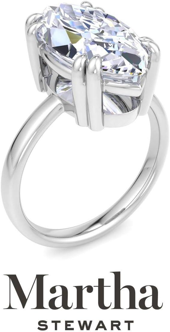 imageMartha Stewart Marquise Shape Lab Grown Diamond Solitaire Ring Diamond Engagement Ring in 14 Karat Goldwhitegold