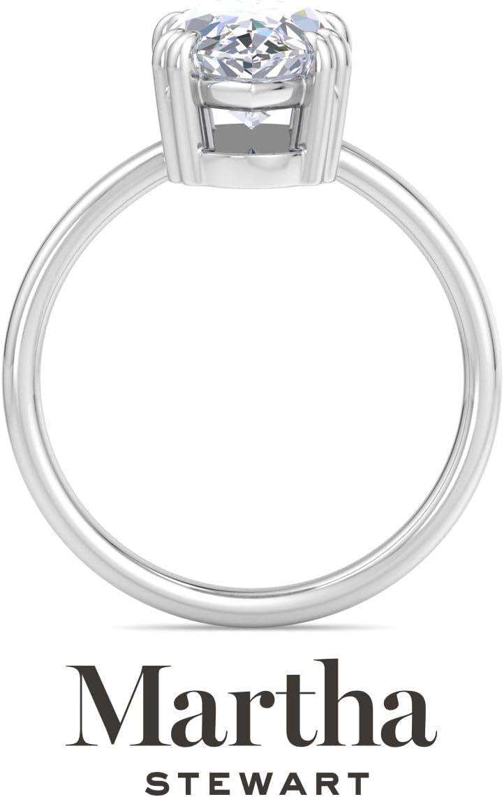 imageMartha Stewart Marquise Shape Lab Grown Diamond Solitaire Ring Diamond Engagement Ring in 14 Karat Goldwhitegold