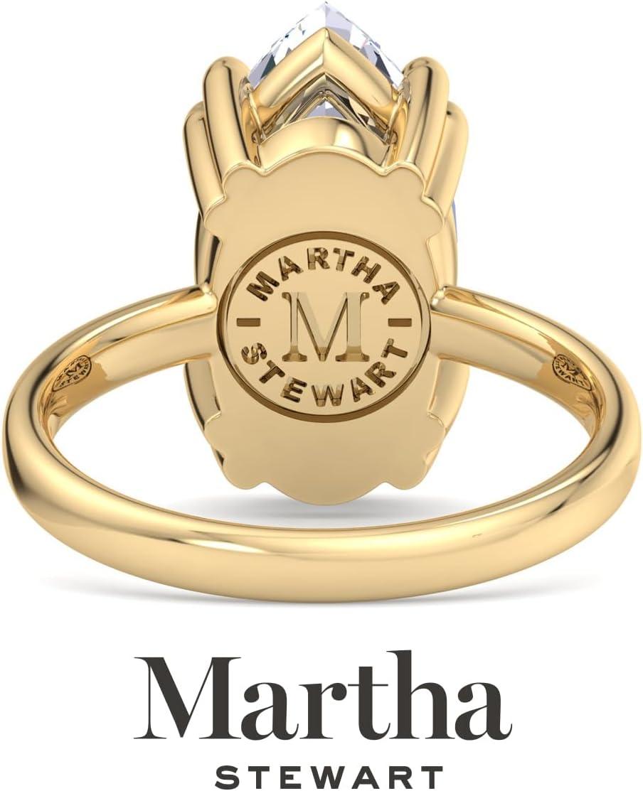 imageMartha Stewart Marquise Shape Lab Grown Diamond Solitaire Ring Diamond Engagement Ring in 14 Karat Goldyellowgold