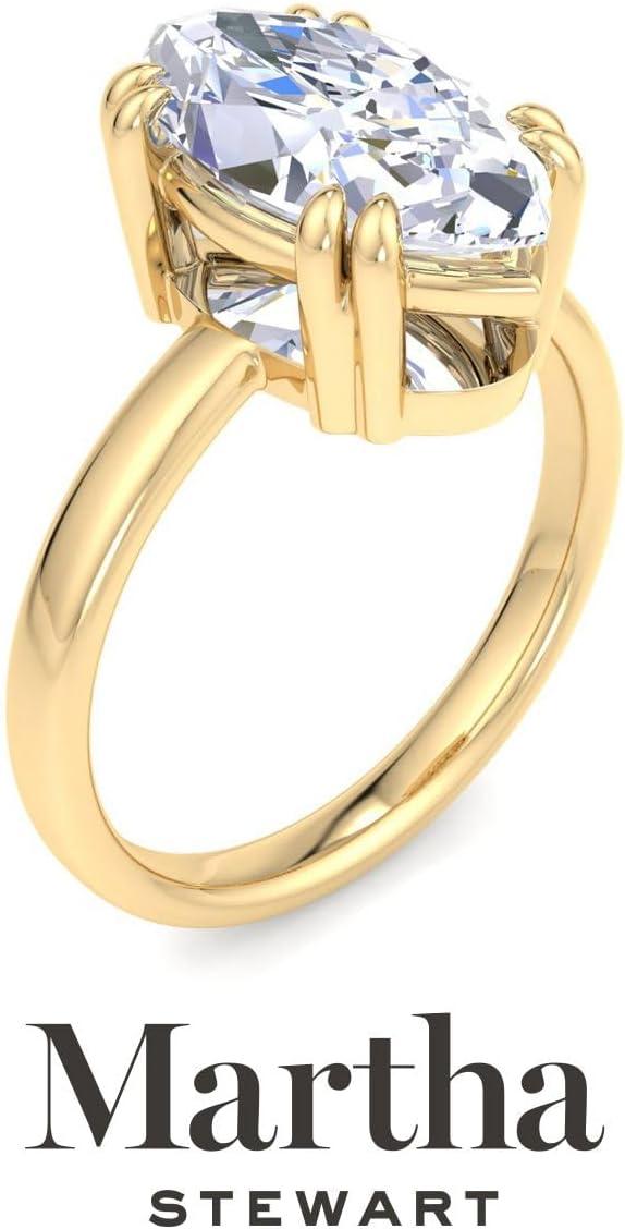 imageMartha Stewart Marquise Shape Lab Grown Diamond Solitaire Ring Diamond Engagement Ring in 14 Karat Goldyellowgold