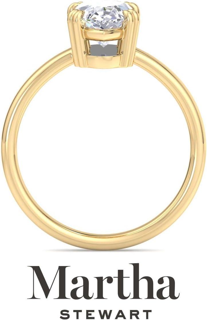 imageMartha Stewart Marquise Shape Lab Grown Diamond Solitaire Ring Diamond Engagement Ring in 14 Karat Goldyellowgold