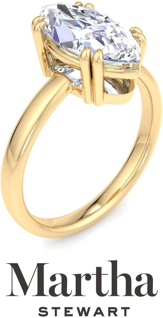imageMartha Stewart Marquise Shape Lab Grown Diamond Solitaire Ring Diamond Engagement Ring in 14 Karat Goldyellowgold