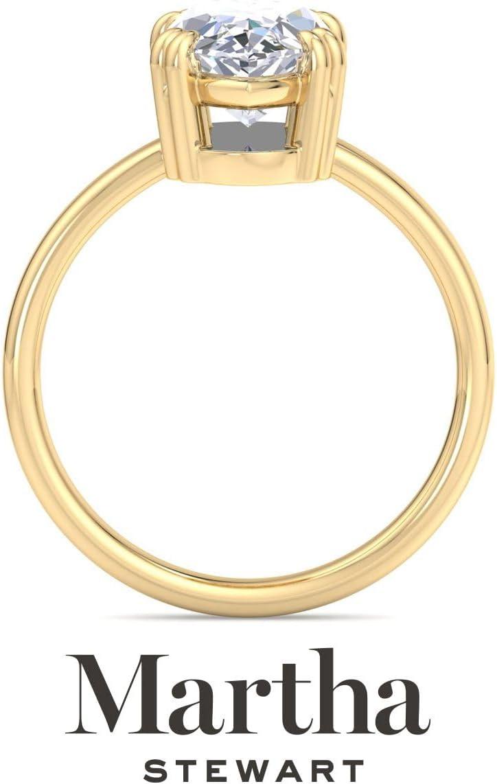 imageMartha Stewart Marquise Shape Lab Grown Diamond Solitaire Ring Diamond Engagement Ring in 14 Karat Goldyellowgold