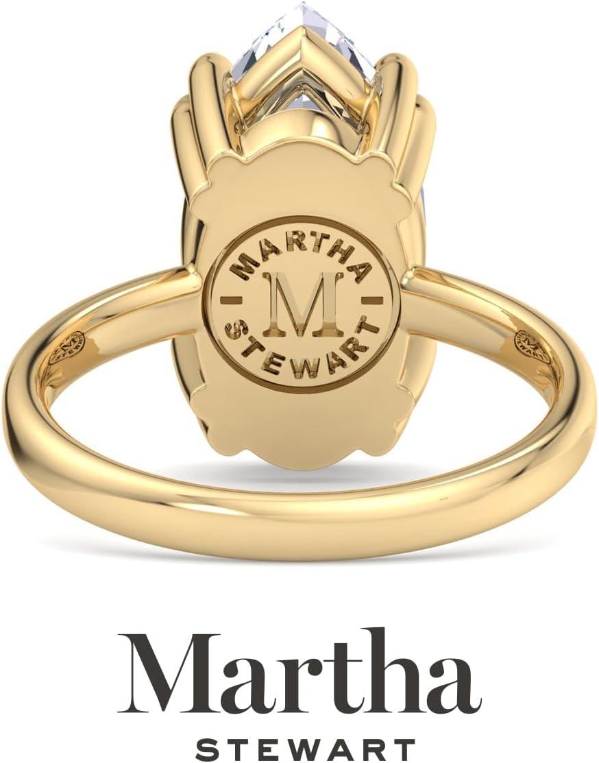 imageMartha Stewart Marquise Shape Lab Grown Diamond Solitaire Ring Diamond Engagement Ring in 14 Karat Goldyellowgold