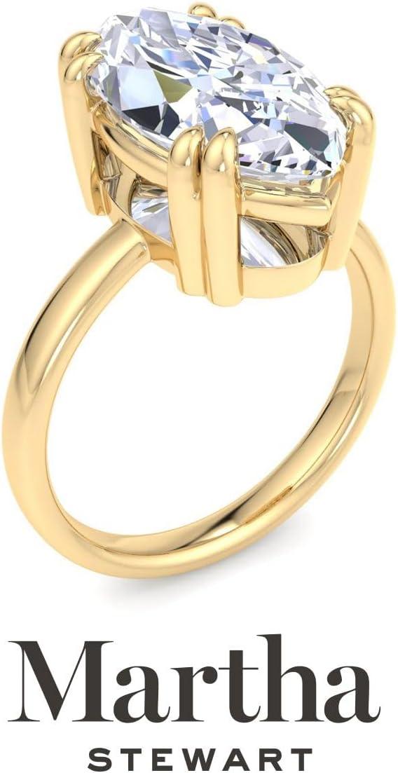 imageMartha Stewart Marquise Shape Lab Grown Diamond Solitaire Ring Diamond Engagement Ring in 14 Karat Goldyellowgold