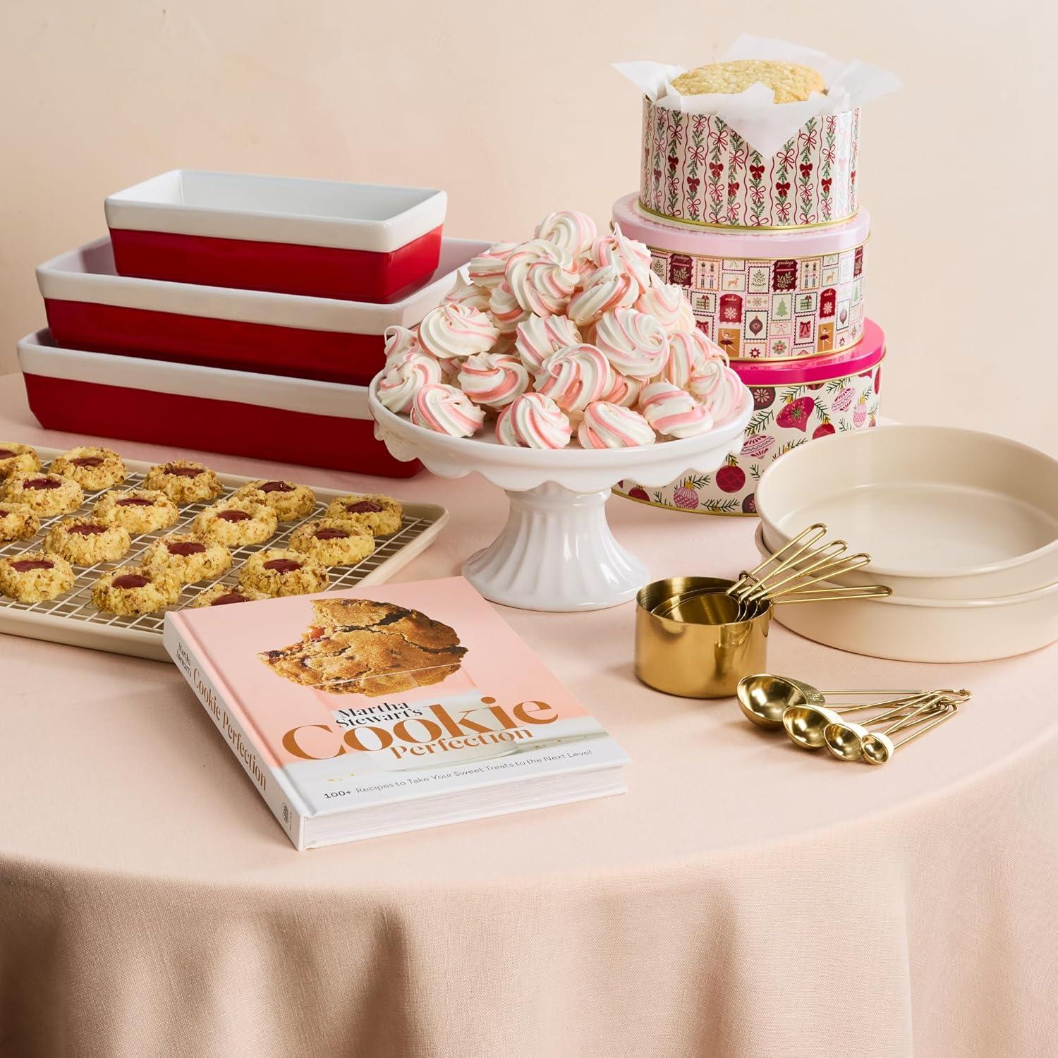 imageMartha Stewart Metal Cookie Tins 3Piece Nesting Set Small Medium amp Large Christmas Containers for Gift amp Storage Ornaments and Bows