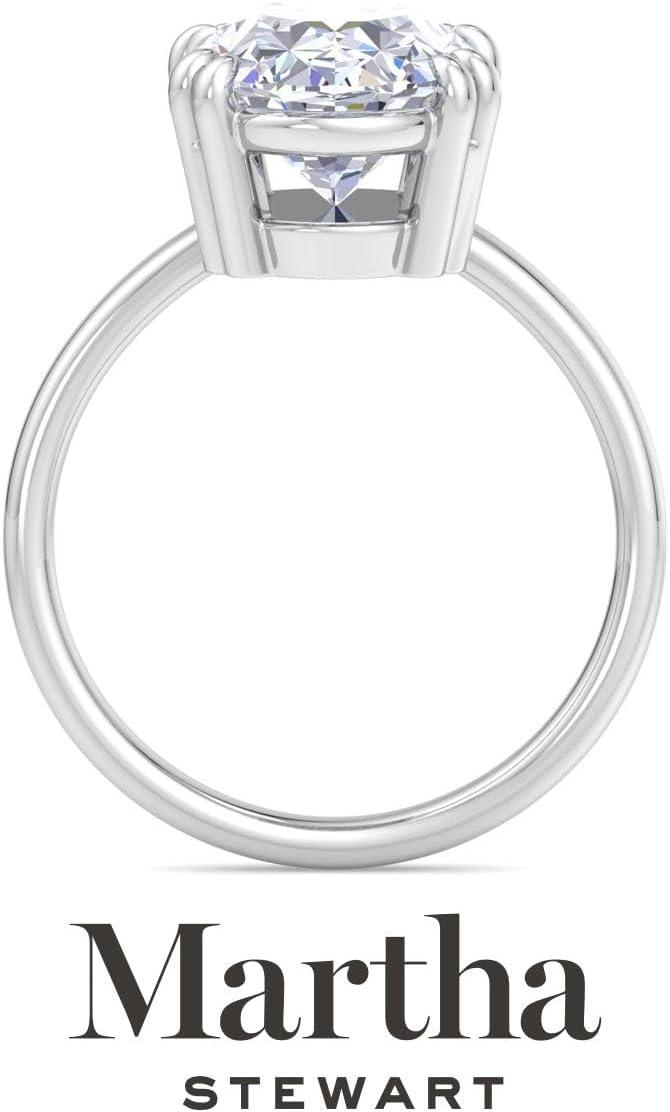 imageMartha Stewart Oval Shape Lab Grown Diamond Solitaire Ring Diamond Engagement Ring in 14 Karat Goldwhitegold