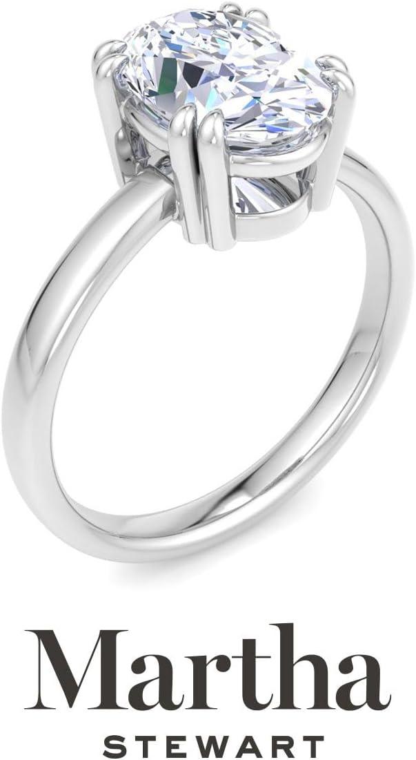 imageMartha Stewart Oval Shape Lab Grown Diamond Solitaire Ring Diamond Engagement Ring in 14 Karat Goldwhitegold