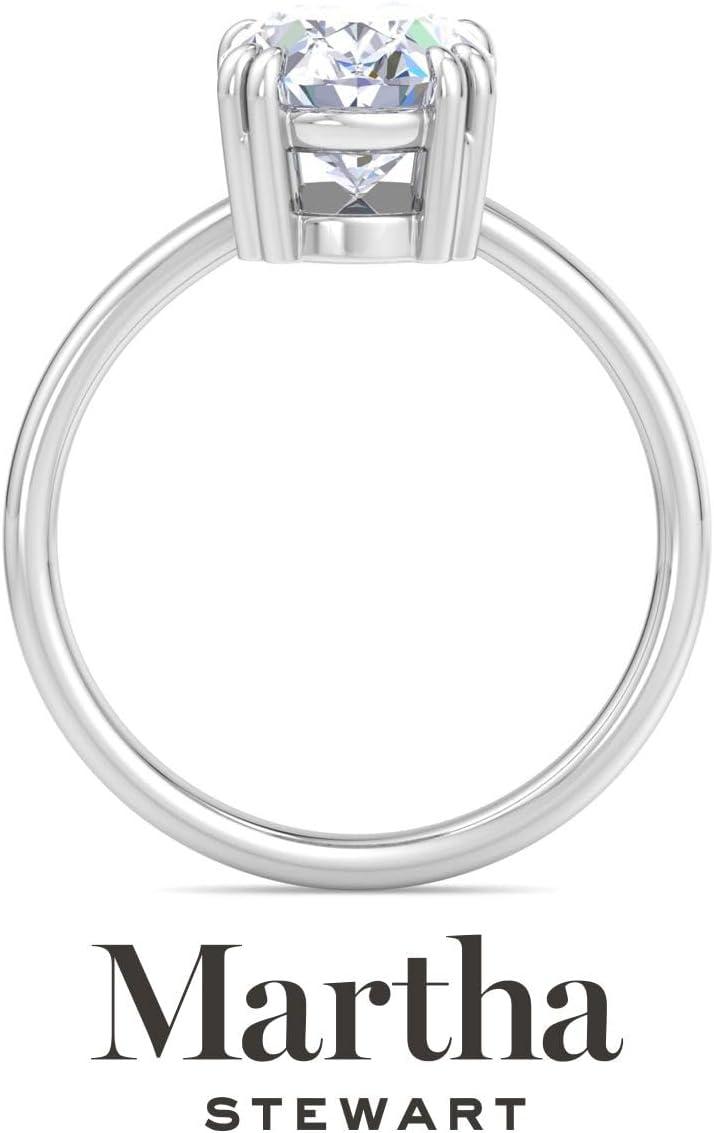 imageMartha Stewart Oval Shape Lab Grown Diamond Solitaire Ring Diamond Engagement Ring in 14 Karat Goldwhitegold