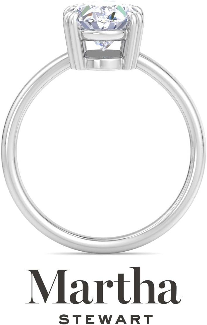 imageMartha Stewart Oval Shape Lab Grown Diamond Solitaire Ring Diamond Engagement Ring in 14 Karat Goldwhitegold