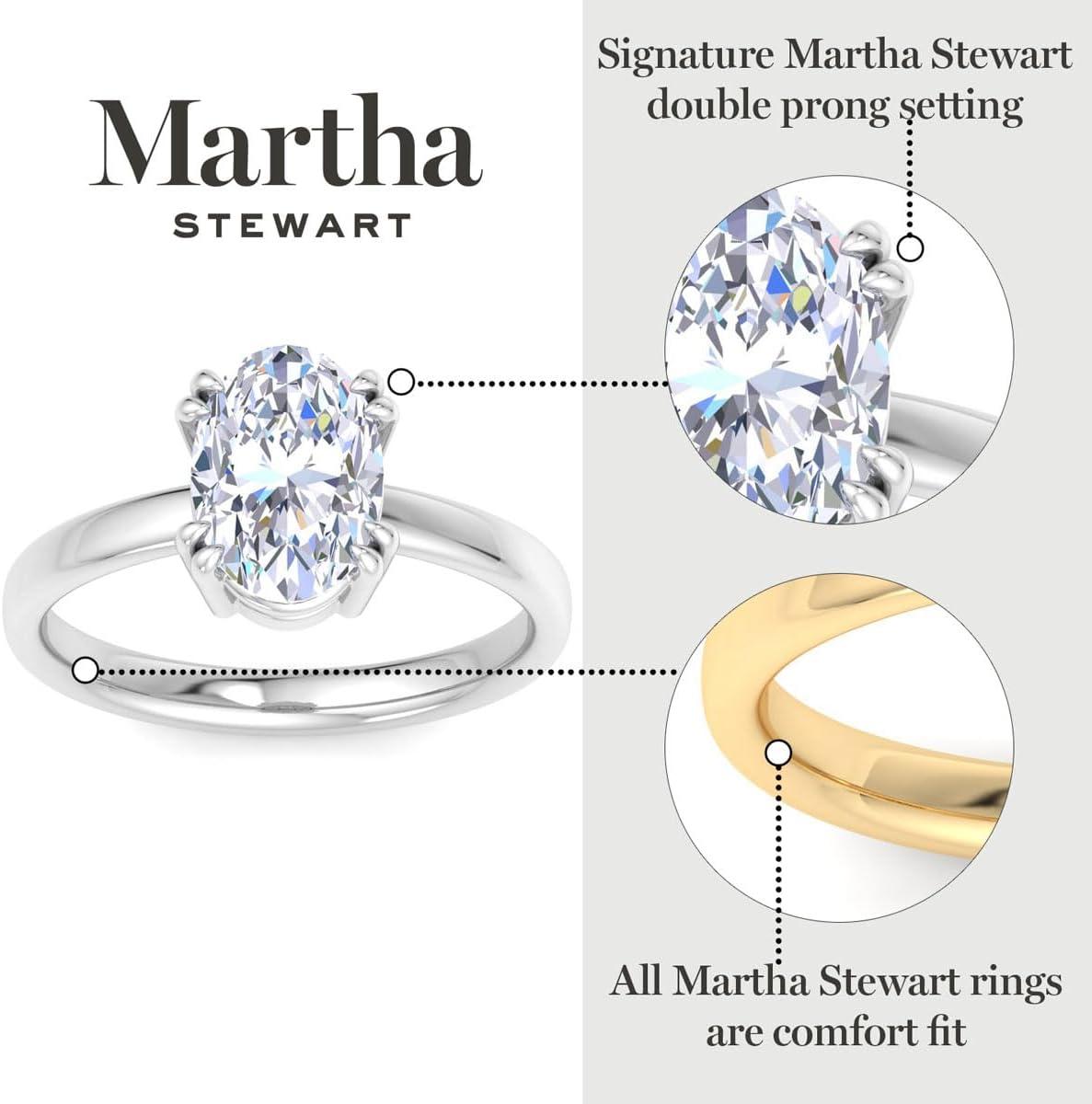 imageMartha Stewart Oval Shape Lab Grown Diamond Solitaire Ring Diamond Engagement Ring in 14 Karat Goldwhitegold