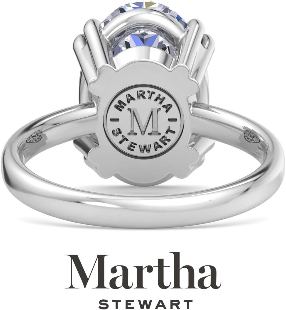 imageMartha Stewart Oval Shape Lab Grown Diamond Solitaire Ring Diamond Engagement Ring in 14 Karat Goldwhitegold