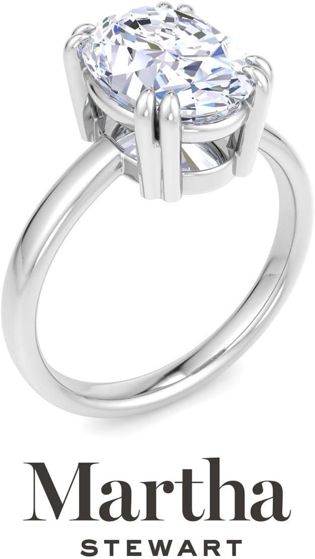 imageMartha Stewart Oval Shape Lab Grown Diamond Solitaire Ring Diamond Engagement Ring in 14 Karat Goldwhitegold
