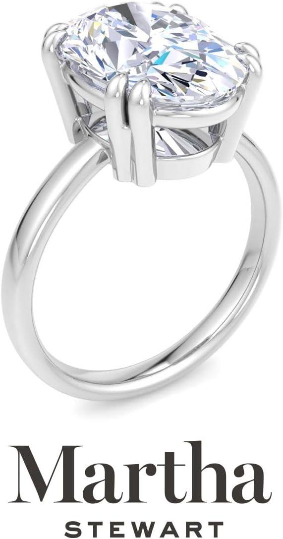 imageMartha Stewart Oval Shape Lab Grown Diamond Solitaire Ring Diamond Engagement Ring in 14 Karat Goldwhitegold