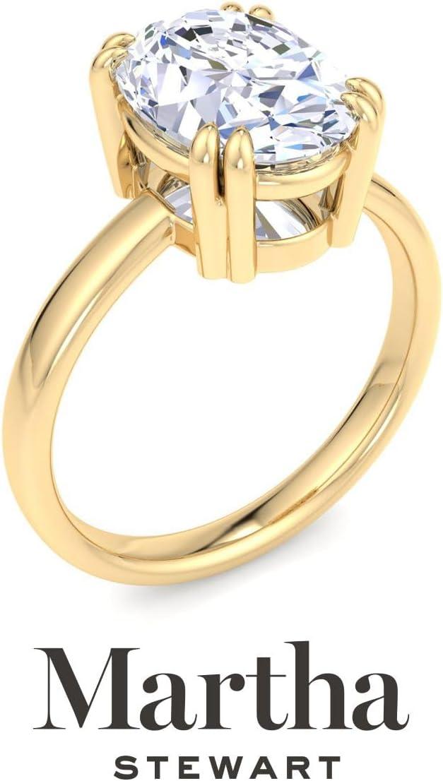 imageMartha Stewart Oval Shape Lab Grown Diamond Solitaire Ring Diamond Engagement Ring in 14 Karat Goldyellowgold