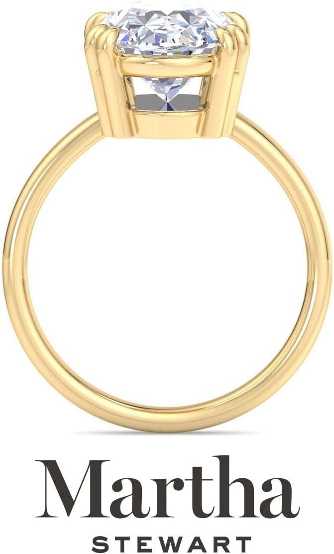 imageMartha Stewart Oval Shape Lab Grown Diamond Solitaire Ring Diamond Engagement Ring in 14 Karat Goldyellowgold