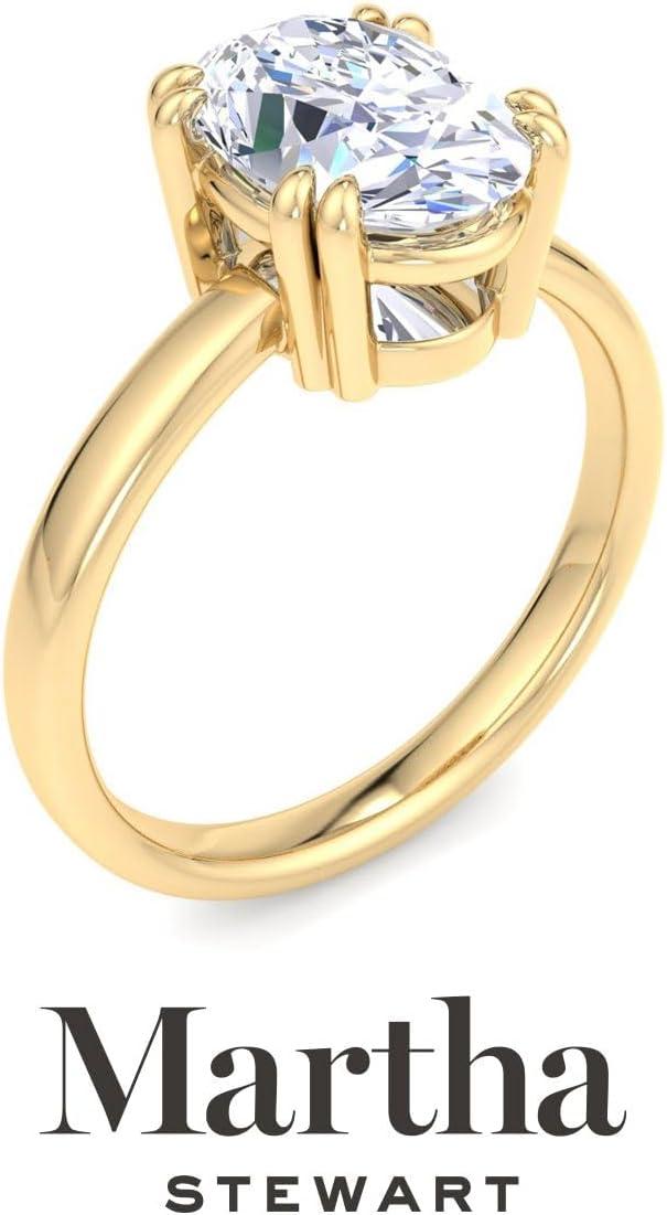 imageMartha Stewart Oval Shape Lab Grown Diamond Solitaire Ring Diamond Engagement Ring in 14 Karat Goldyellowgold
