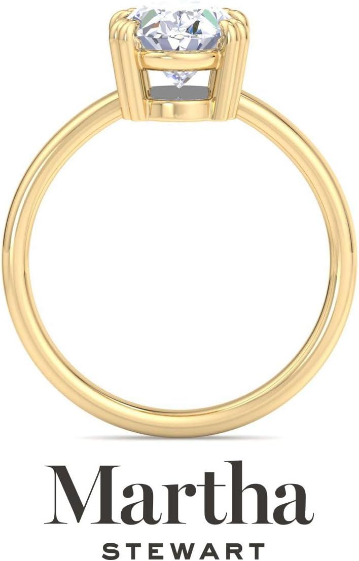 imageMartha Stewart Oval Shape Lab Grown Diamond Solitaire Ring Diamond Engagement Ring in 14 Karat Goldyellowgold