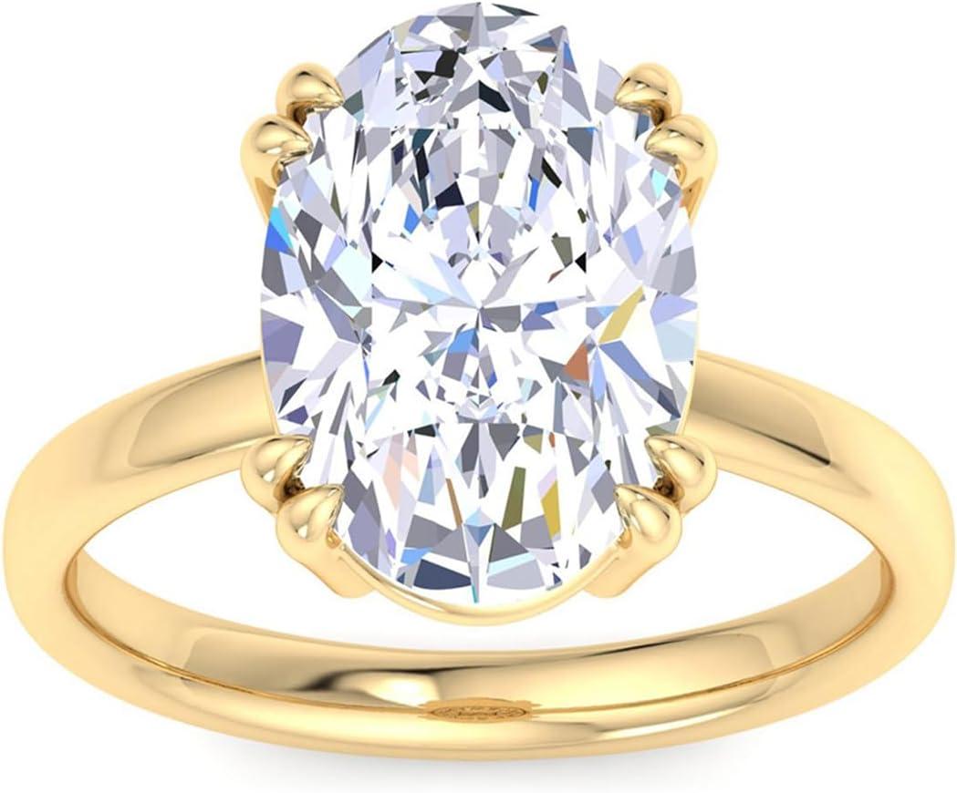 imageMartha Stewart Oval Shape Lab Grown Diamond Solitaire Ring Diamond Engagement Ring in 14 Karat Goldyellowgold