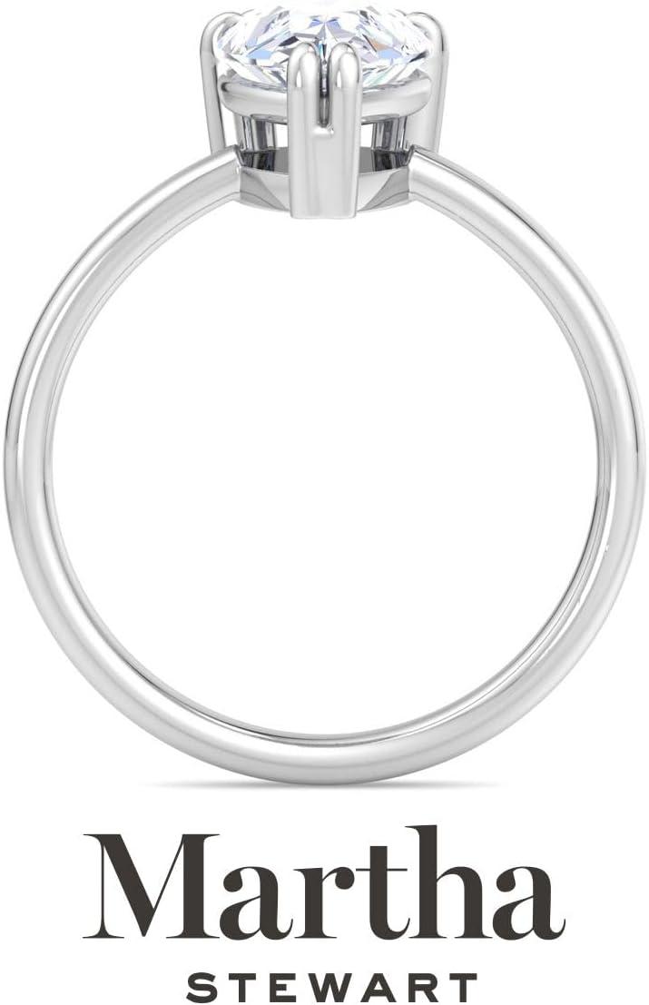 imageMartha Stewart Pear Shape Lab Grown Diamond Solitaire Ring Diamond Engagement Ring in 14 Karat Goldwhitegold