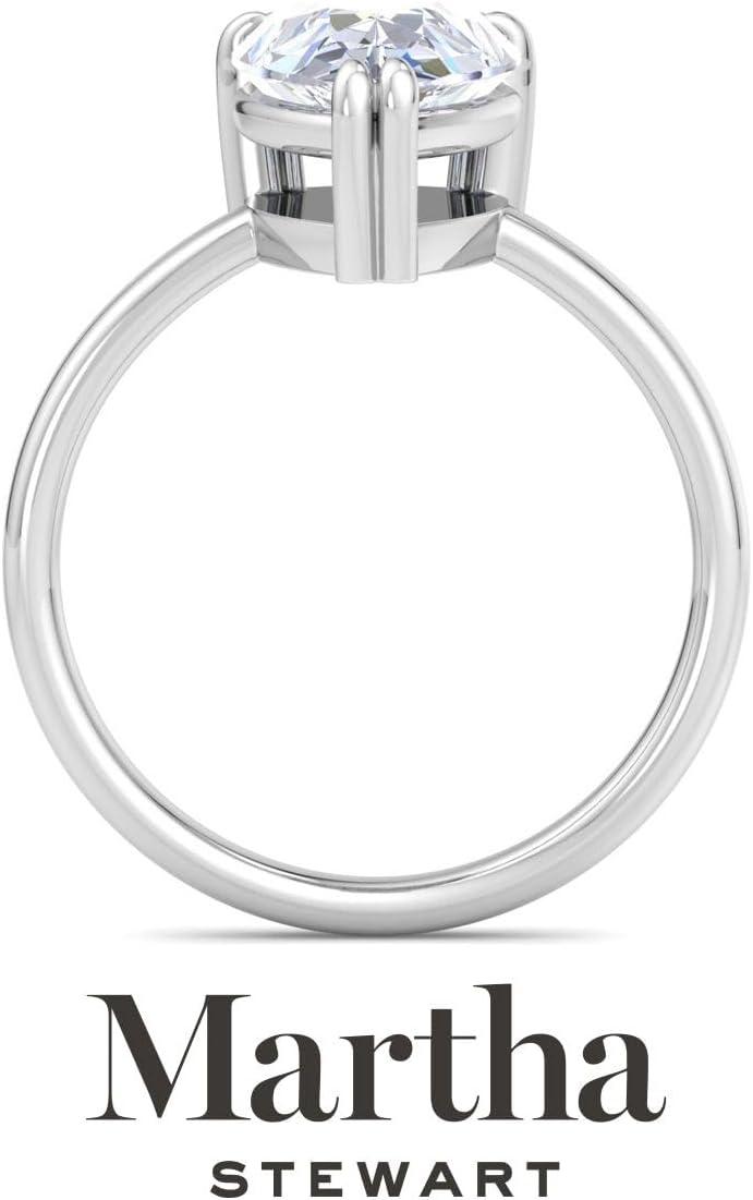 imageMartha Stewart Pear Shape Lab Grown Diamond Solitaire Ring Diamond Engagement Ring in 14 Karat Goldwhitegold
