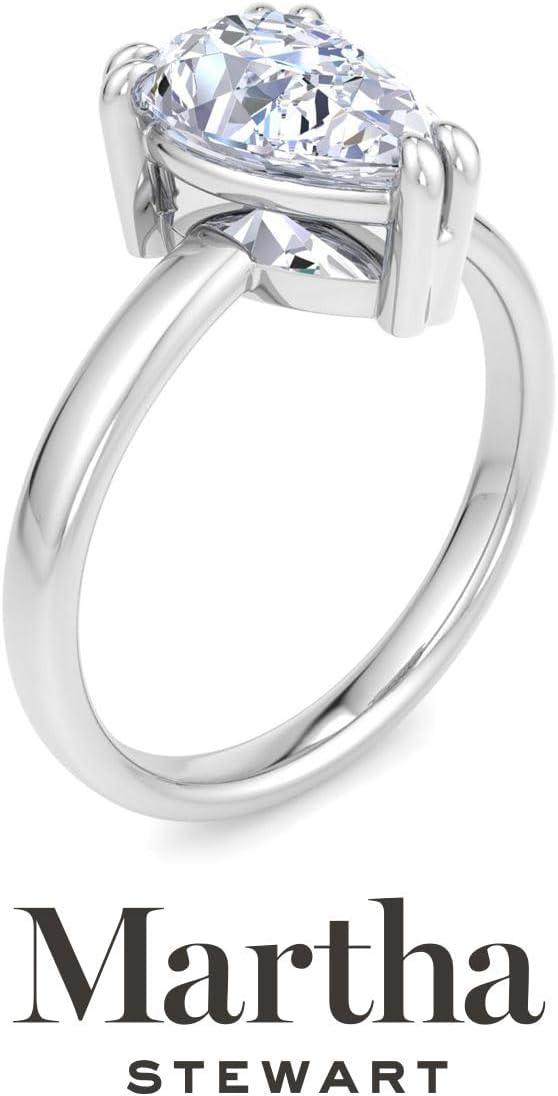 imageMartha Stewart Pear Shape Lab Grown Diamond Solitaire Ring Diamond Engagement Ring in 14 Karat Goldwhitegold