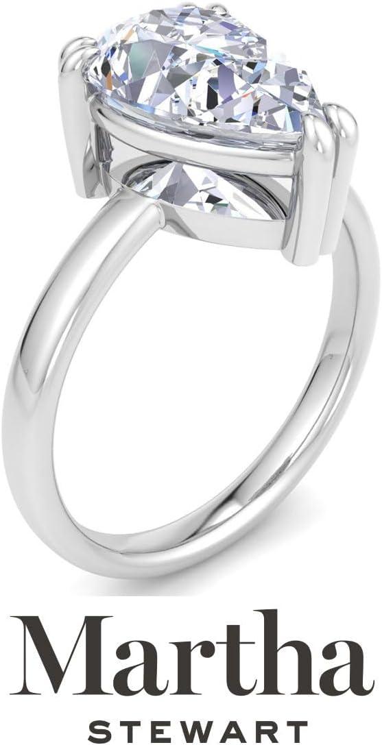 imageMartha Stewart Pear Shape Lab Grown Diamond Solitaire Ring Diamond Engagement Ring in 14 Karat Goldwhitegold