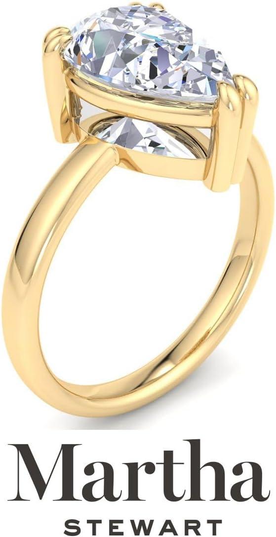 imageMartha Stewart Pear Shape Lab Grown Diamond Solitaire Ring Diamond Engagement Ring in 14 Karat Goldyellowgold