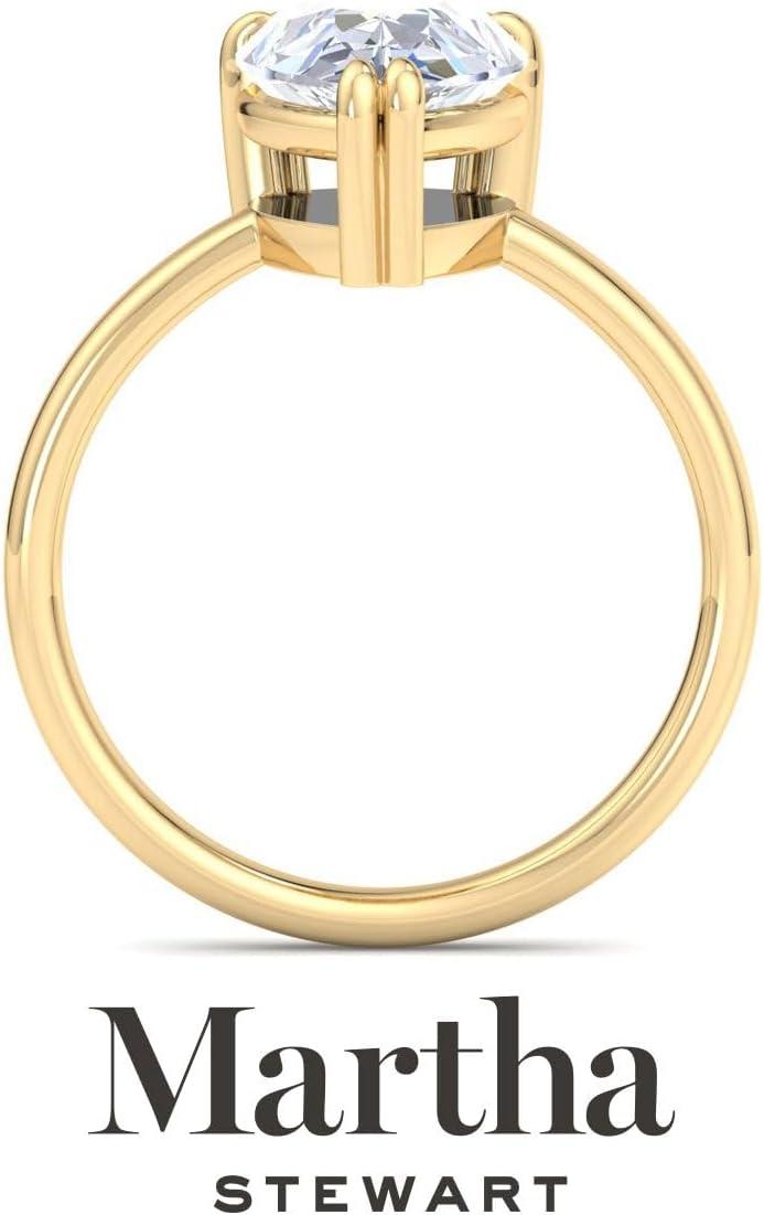 imageMartha Stewart Pear Shape Lab Grown Diamond Solitaire Ring Diamond Engagement Ring in 14 Karat Goldyellowgold