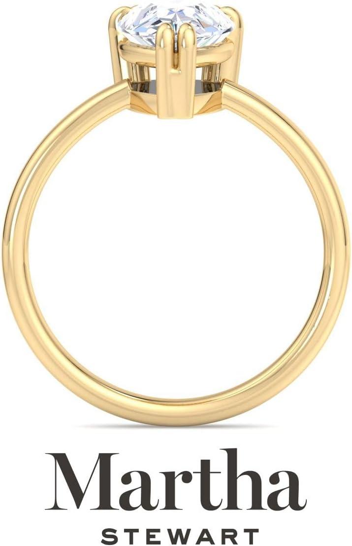 imageMartha Stewart Pear Shape Lab Grown Diamond Solitaire Ring Diamond Engagement Ring in 14 Karat Goldyellowgold