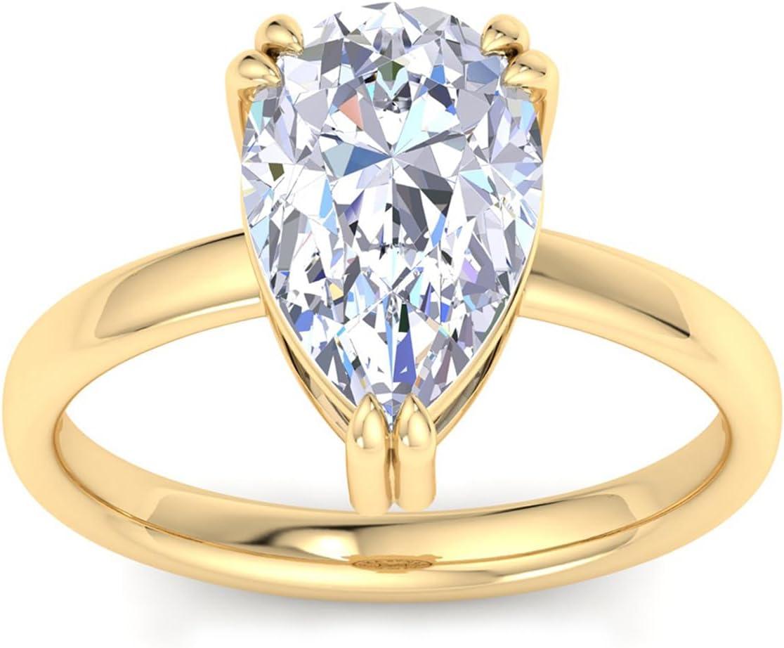 imageMartha Stewart Pear Shape Lab Grown Diamond Solitaire Ring Diamond Engagement Ring in 14 Karat Goldyellowgold