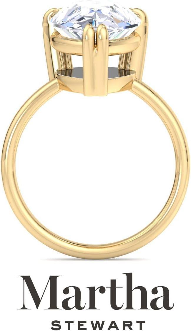 imageMartha Stewart Pear Shape Lab Grown Diamond Solitaire Ring Diamond Engagement Ring in 14 Karat Goldyellowgold
