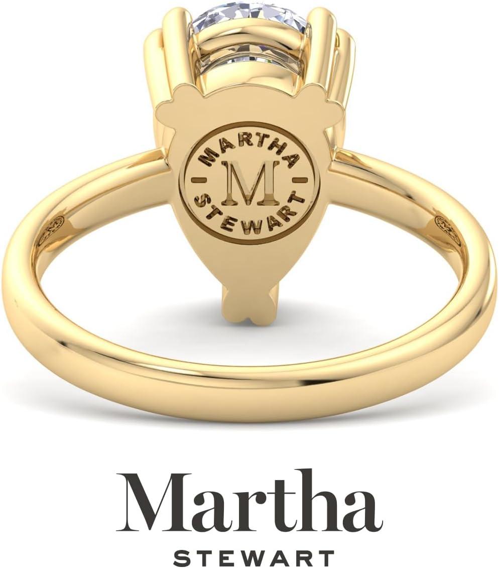 imageMartha Stewart Pear Shape Lab Grown Diamond Solitaire Ring Diamond Engagement Ring in 14 Karat Goldyellowgold