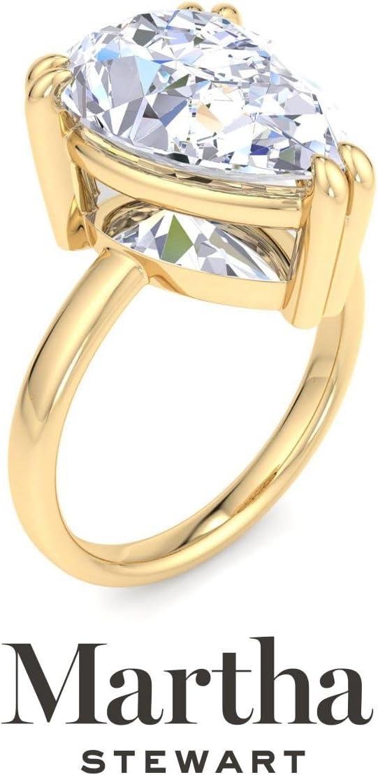 imageMartha Stewart Pear Shape Lab Grown Diamond Solitaire Ring Diamond Engagement Ring in 14 Karat Goldyellowgold