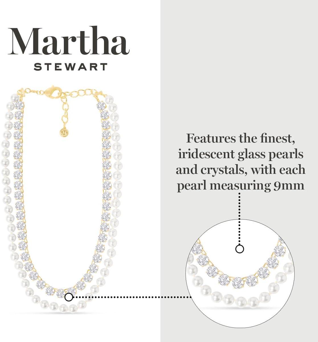 imageMartha Stewart Pearl and Crystal Necklace In Gold 24 Inches For Women