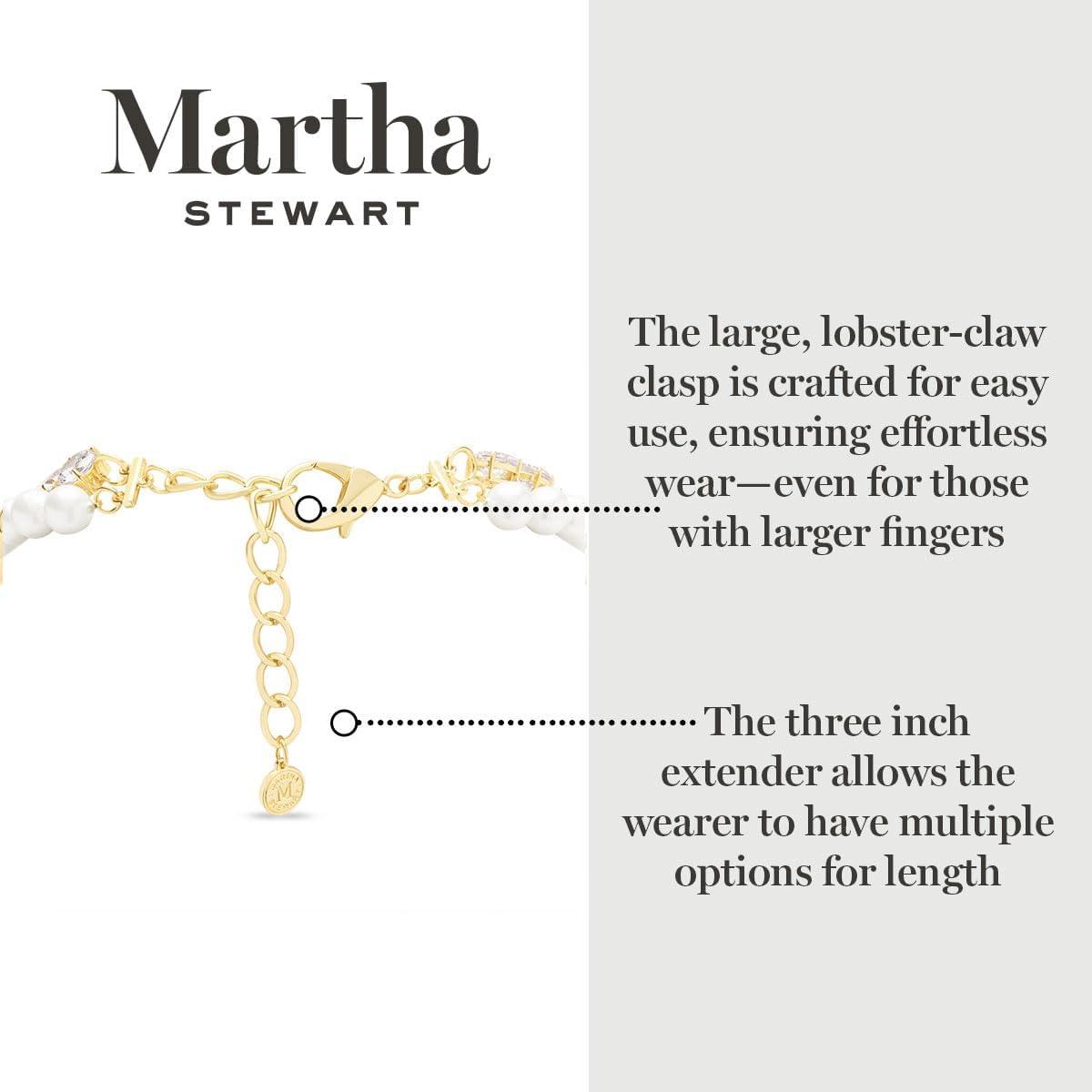 imageMartha Stewart Pearl and Crystal Necklace In Gold 24 Inches For Women