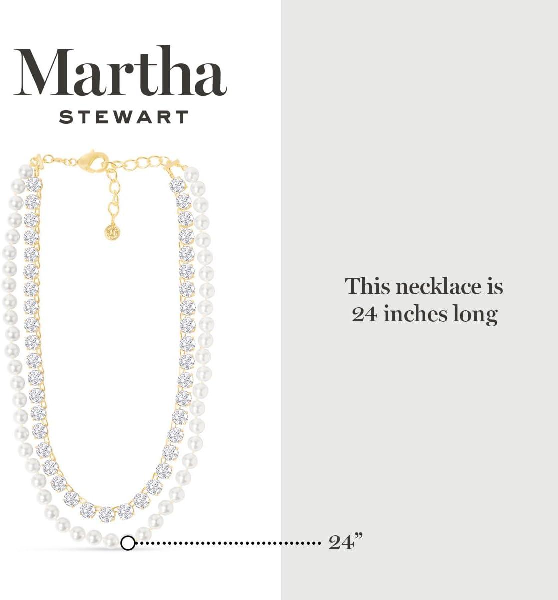 imageMartha Stewart Pearl and Crystal Necklace In Gold 24 Inches For Women