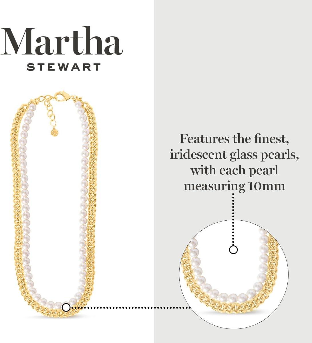 imageMartha Stewart Pearl and Curb Chain Necklace In Gold 24 Inches For Women