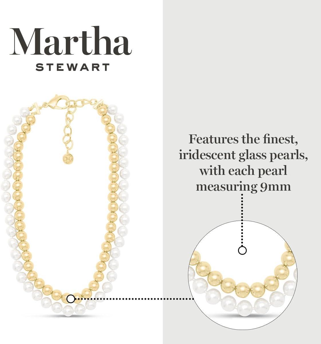 imageMartha Stewart Pearl and Gold Ball Necklace In Gold For Women
