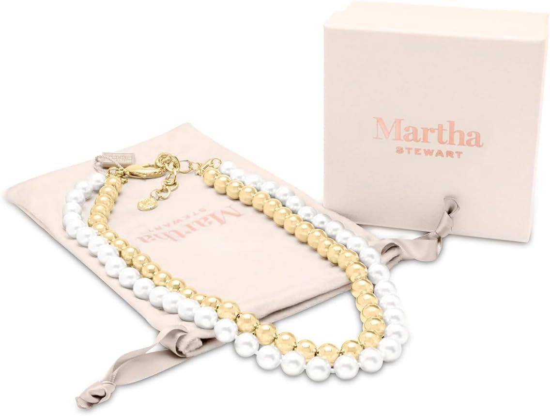 imageMartha Stewart Pearl and Gold Ball Necklace In Gold For Women